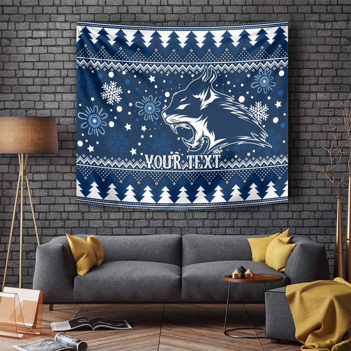 Custom Geelong Cats Football Tapestry Christmas Vibe 2023 - Vibe Hoodie Shop