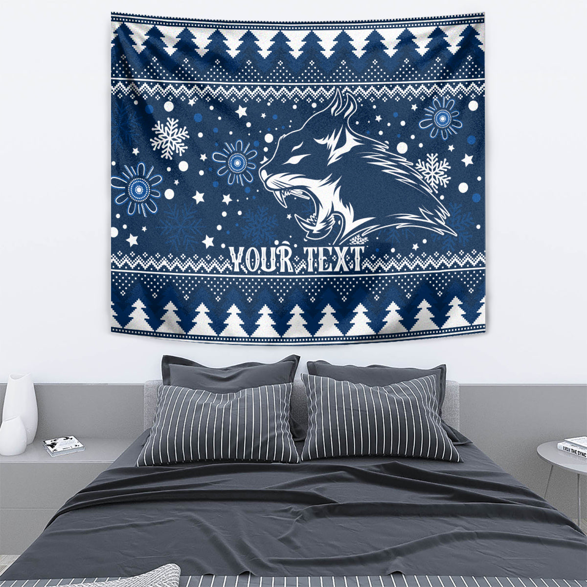 Custom Geelong Cats Football Tapestry Christmas Vibe 2023 - Vibe Hoodie Shop