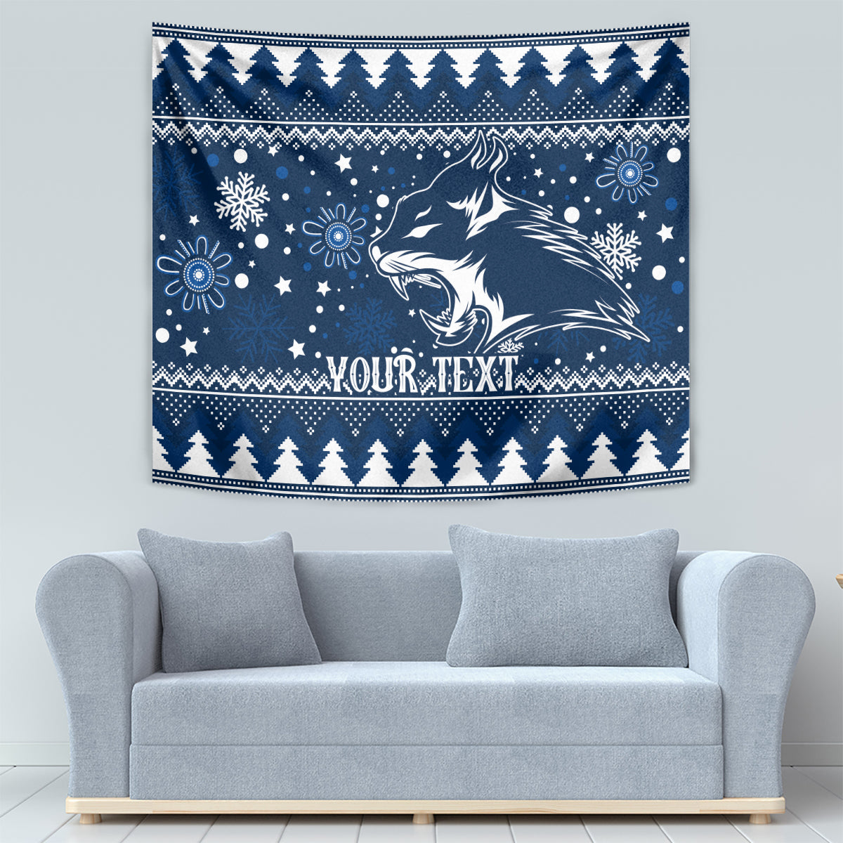 Custom Geelong Cats Football Tapestry Christmas Vibe 2023 - Vibe Hoodie Shop