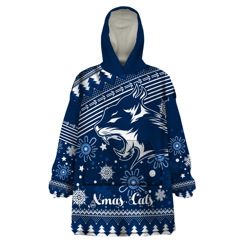 Custom Geelong Cats Football Wearable Blanket Hoodie Christmas Vibe 2023 - Vibe Hoodie Shop