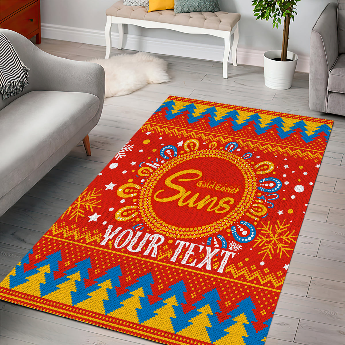 Custom GC Suns Football Area Rug Christmas Vibe 2023 - Vibe Hoodie Shop