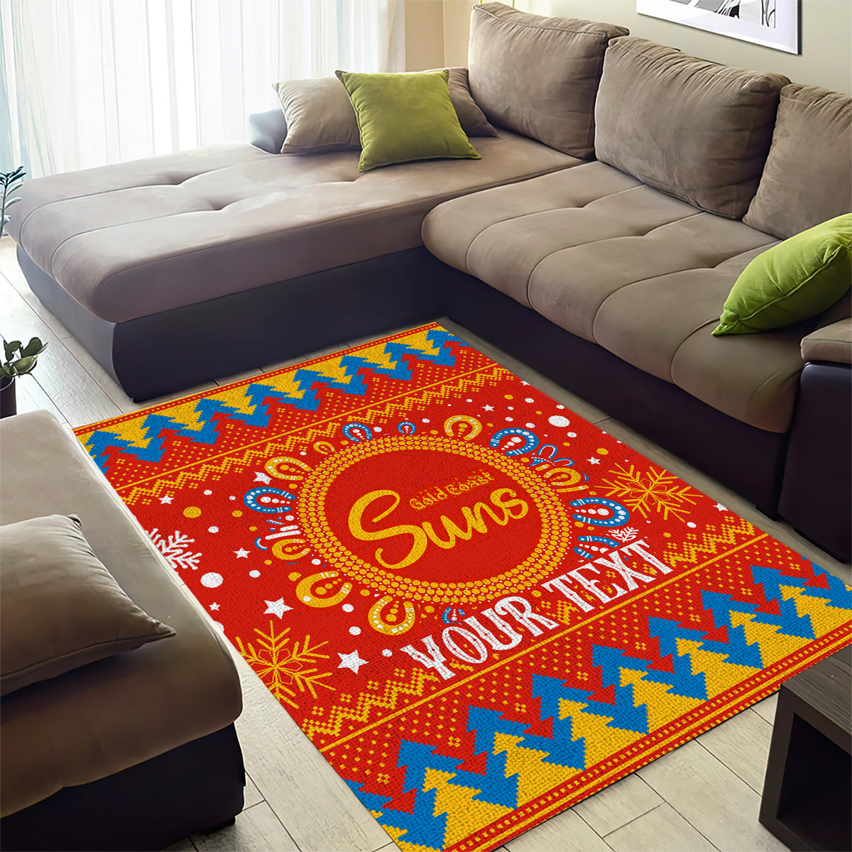 Custom GC Suns Football Area Rug Christmas Vibe 2023 - Vibe Hoodie Shop