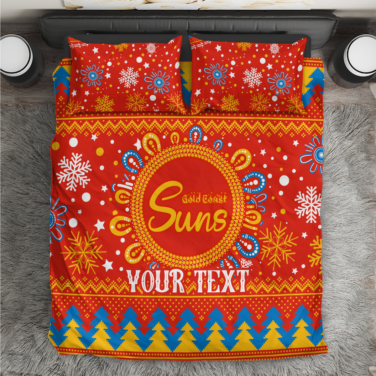 Custom GC Suns Football Bedding Set Christmas Vibe 2023 - Vibe Hoodie Shop