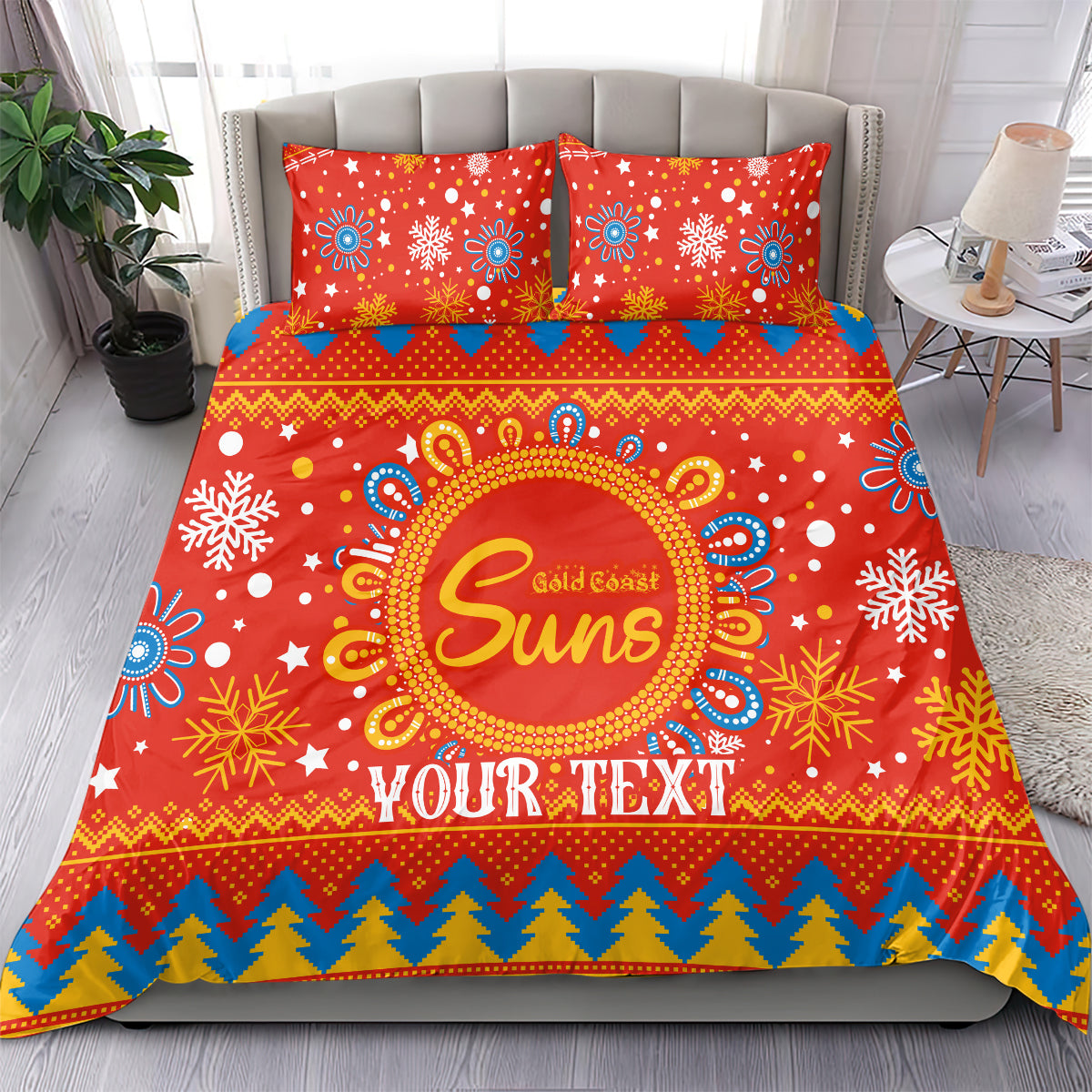 Custom GC Suns Football Bedding Set Christmas Vibe 2023 - Vibe Hoodie Shop