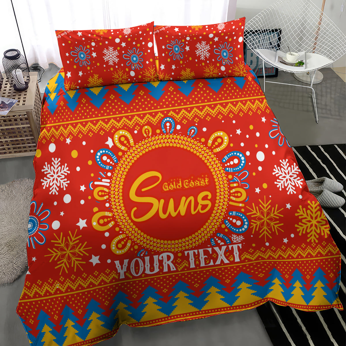 Custom GC Suns Football Bedding Set Christmas Vibe 2023 - Vibe Hoodie Shop