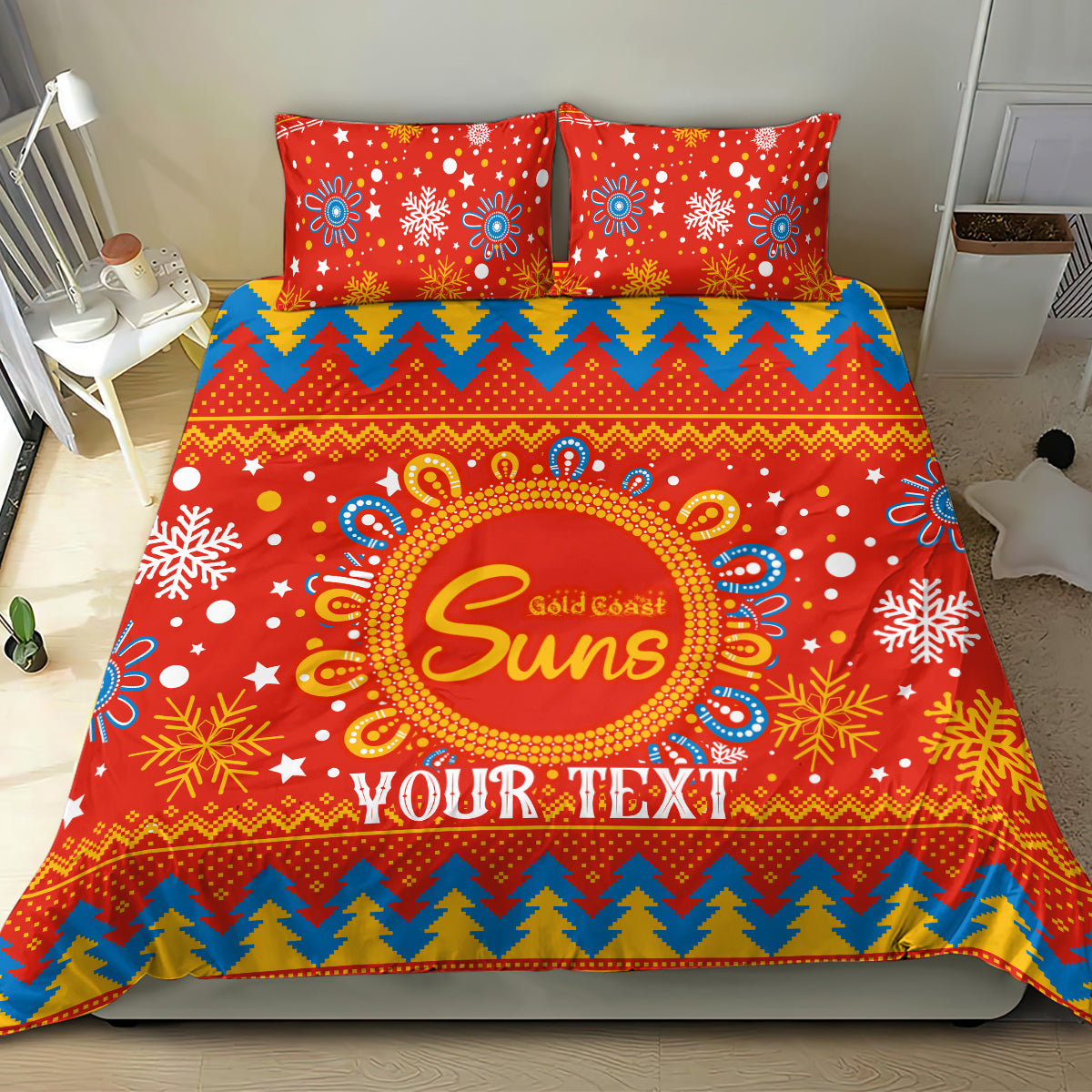 Custom GC Suns Football Bedding Set Christmas Vibe 2023 - Vibe Hoodie Shop