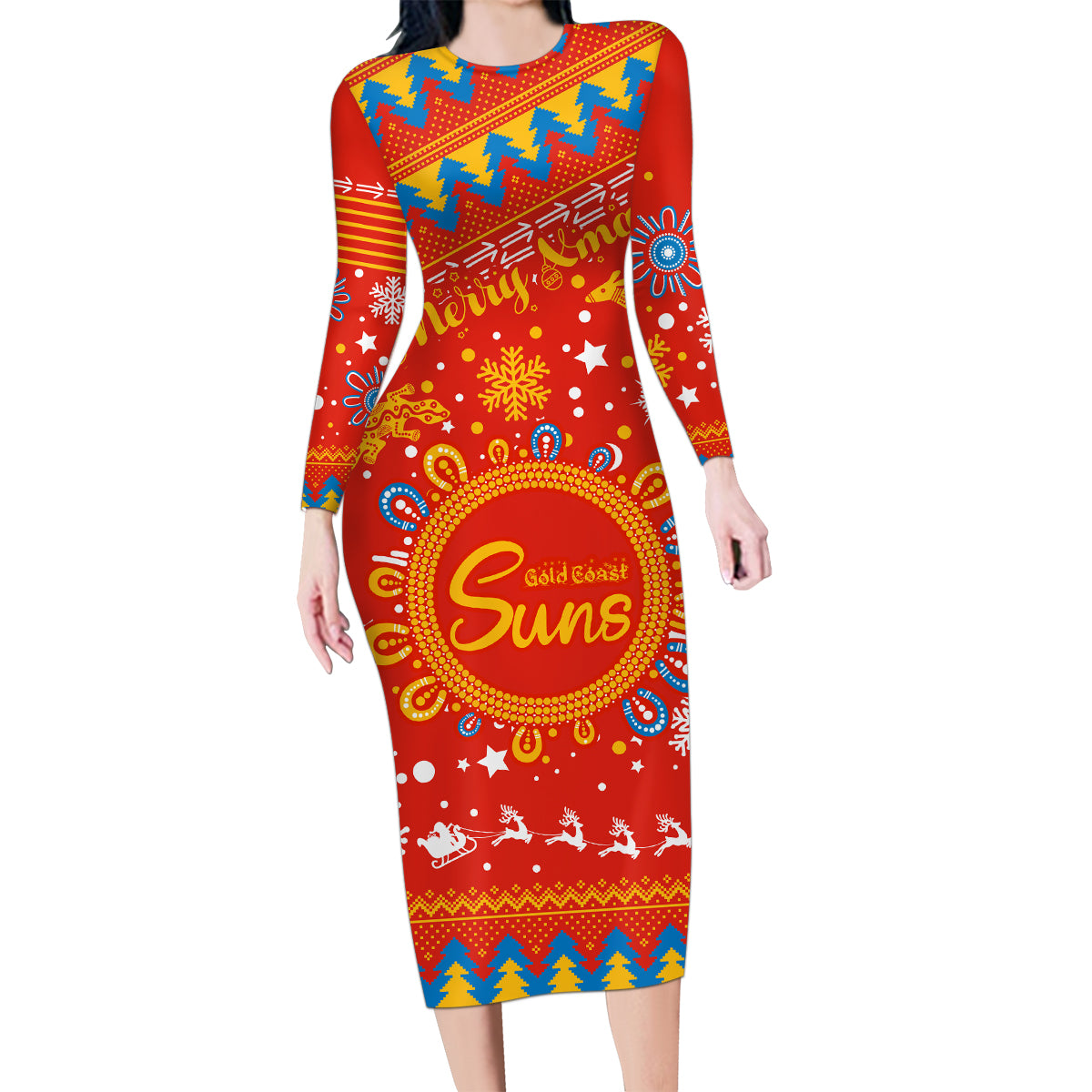 custom-gc-suns-football-family-matching-long-sleeve-bodycon-dress-and-hawaiian-shirt-christmas-vibe-2023