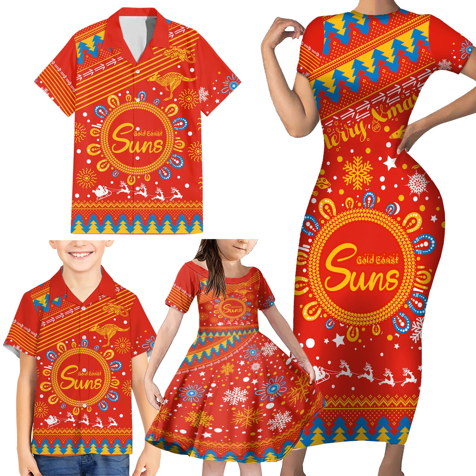 custom-gc-suns-football-family-matching-short-sleeve-bodycon-dress-and-hawaiian-shirt-christmas-vibe-2023