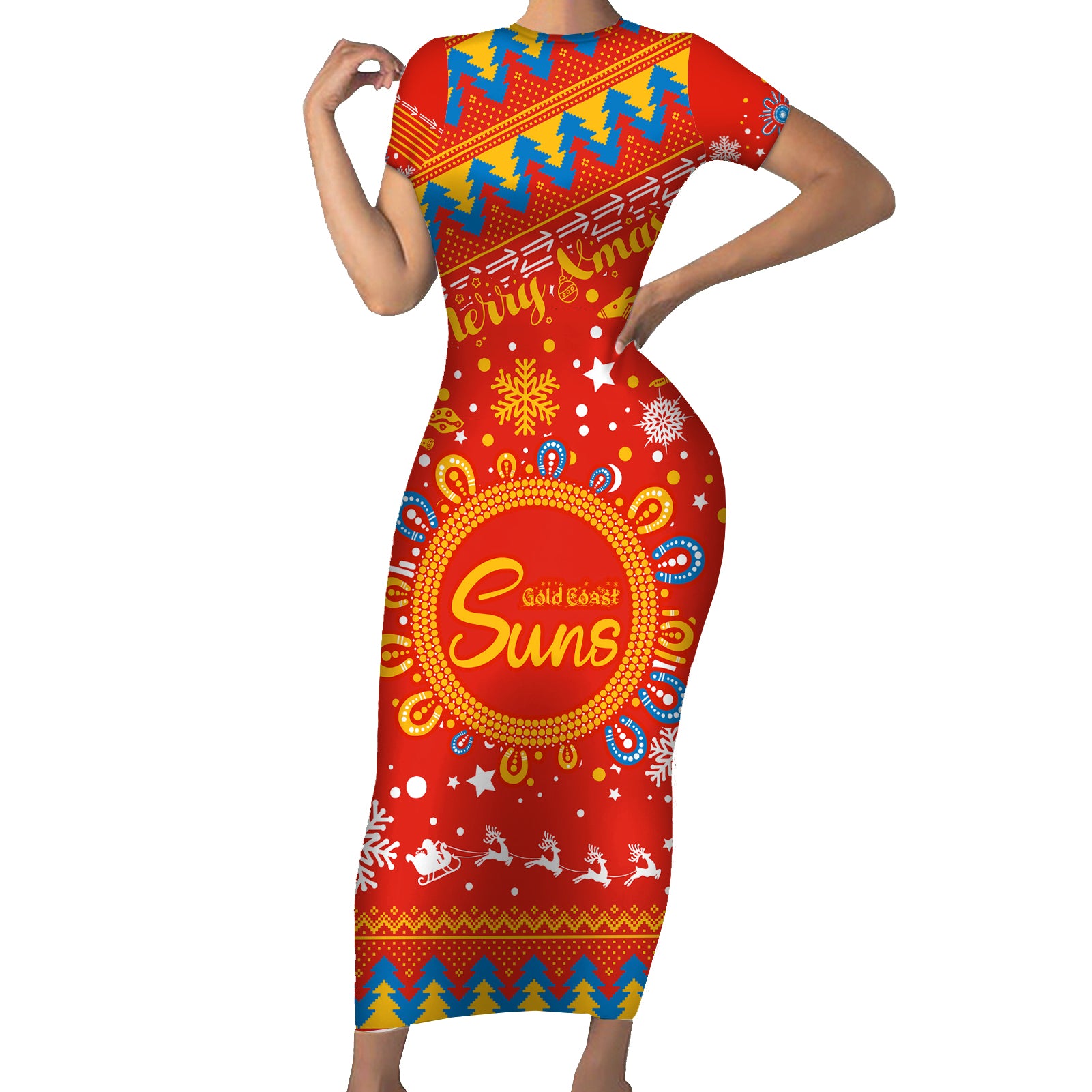 custom-gc-suns-football-family-matching-short-sleeve-bodycon-dress-and-hawaiian-shirt-christmas-vibe-2023