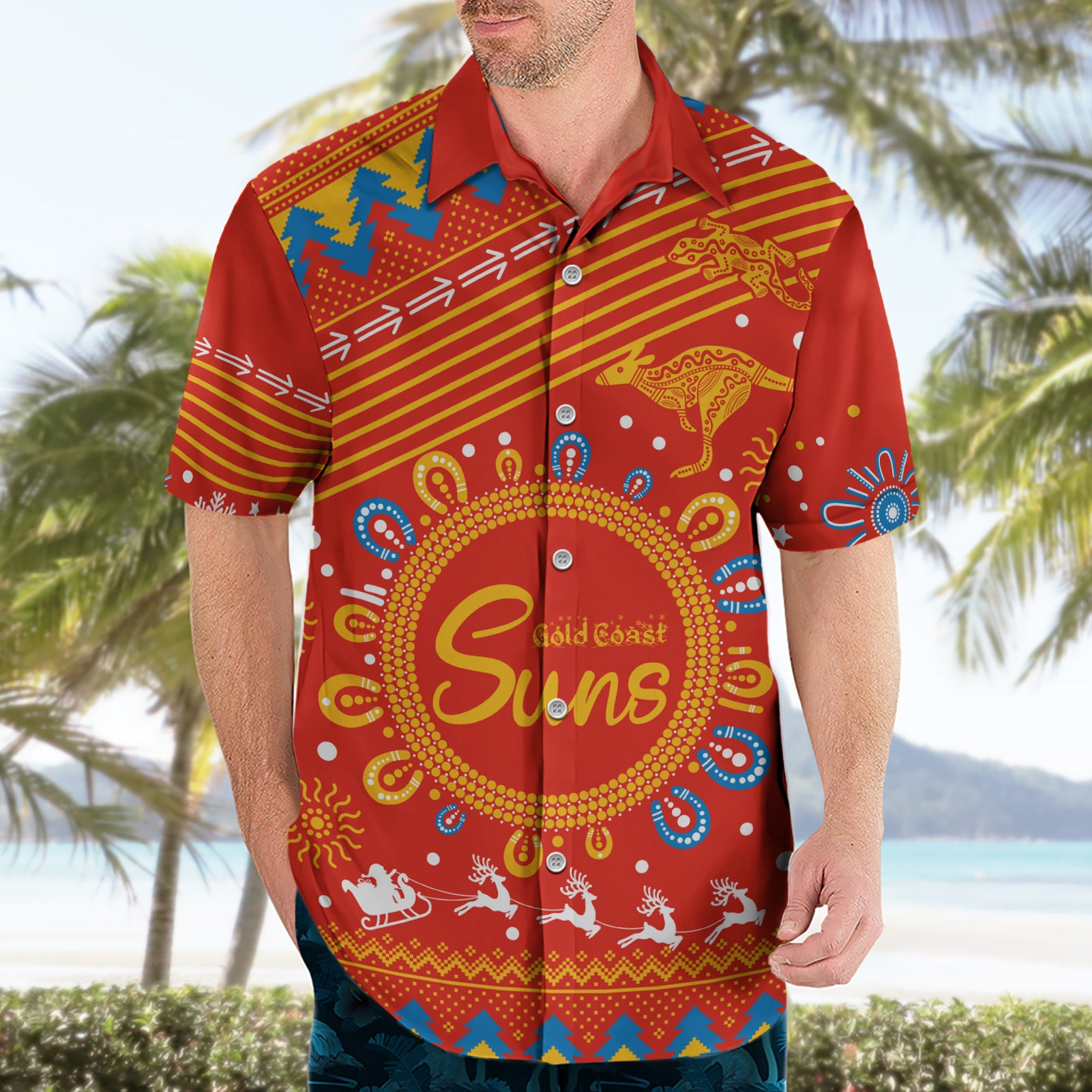 Custom GC Suns Football Hawaiian Shirt Christmas Vibe 2023 - Vibe Hoodie Shop
