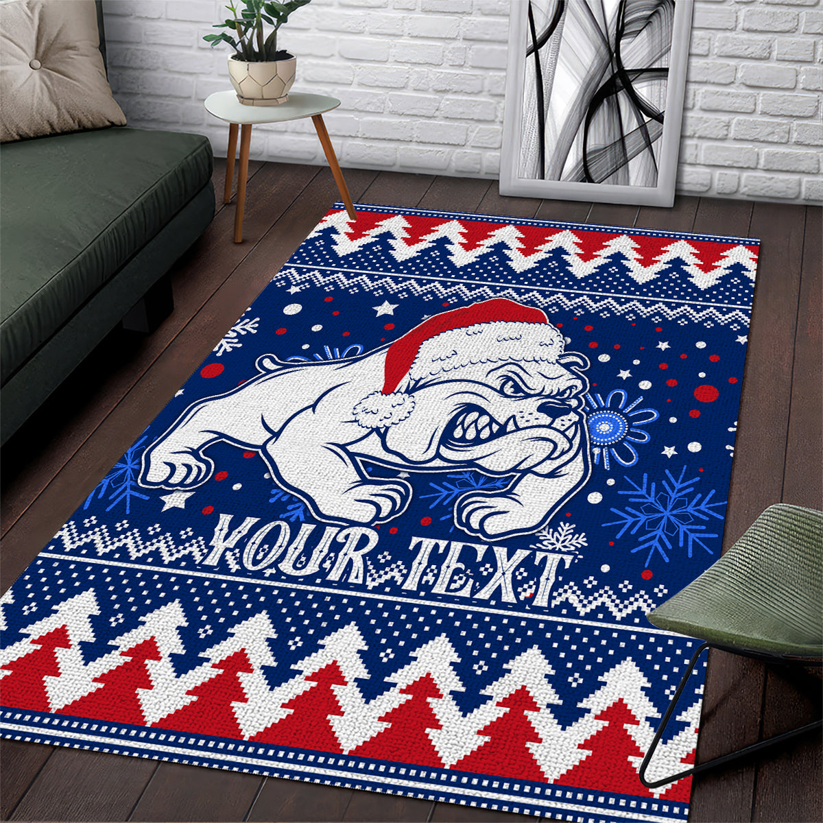 Bulldogs Football Area Rug Christmas Vibe 2023 - Vibe Hoodie Shop