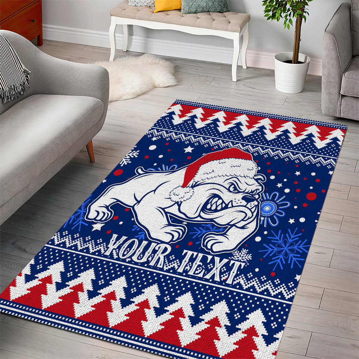 Bulldogs Football Area Rug Christmas Vibe 2023 - Vibe Hoodie Shop