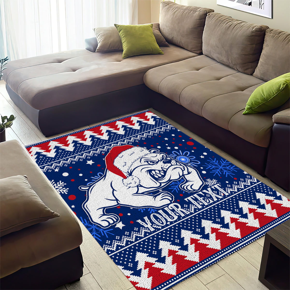 Bulldogs Football Area Rug Christmas Vibe 2023 - Vibe Hoodie Shop