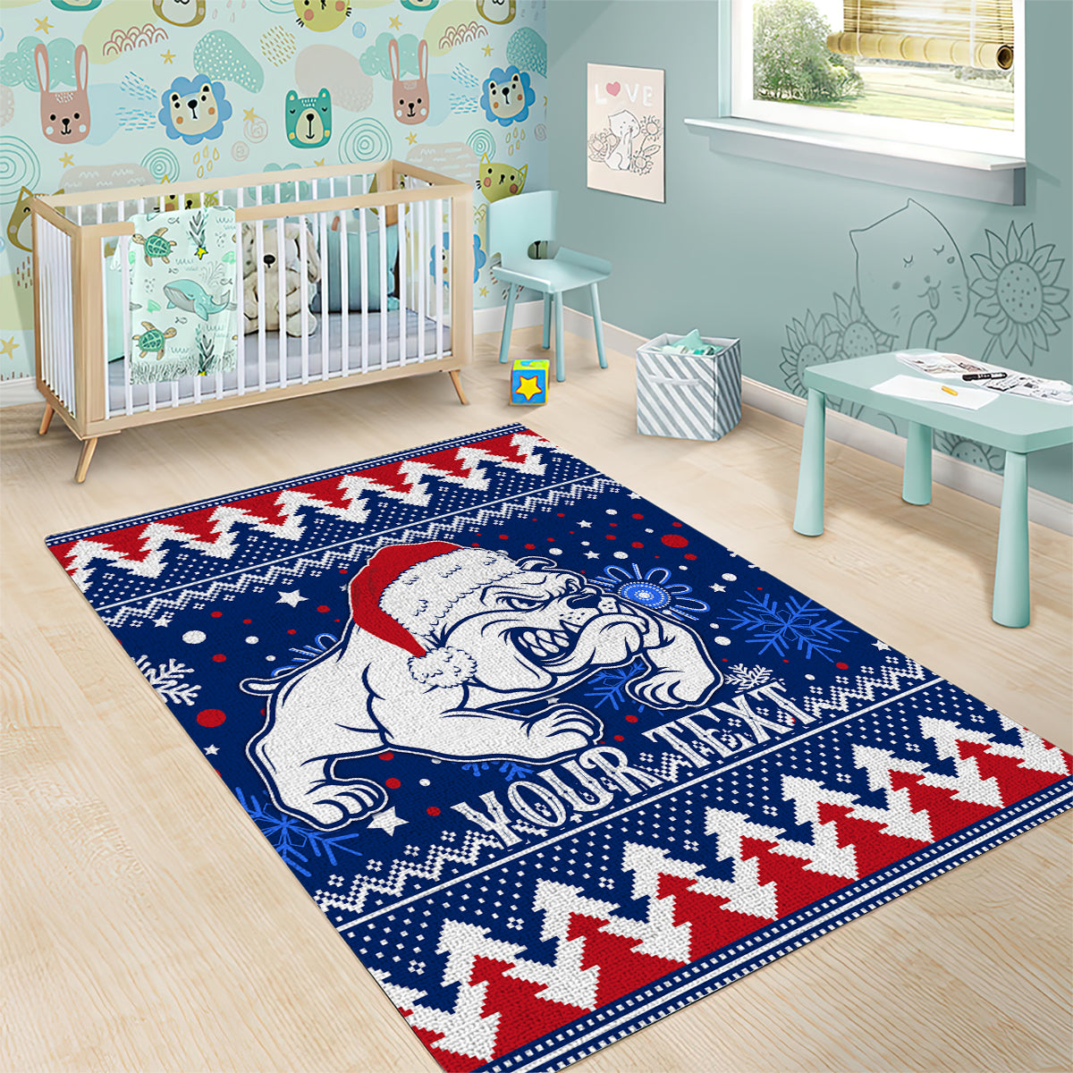 Bulldogs Football Area Rug Christmas Vibe 2023 - Vibe Hoodie Shop