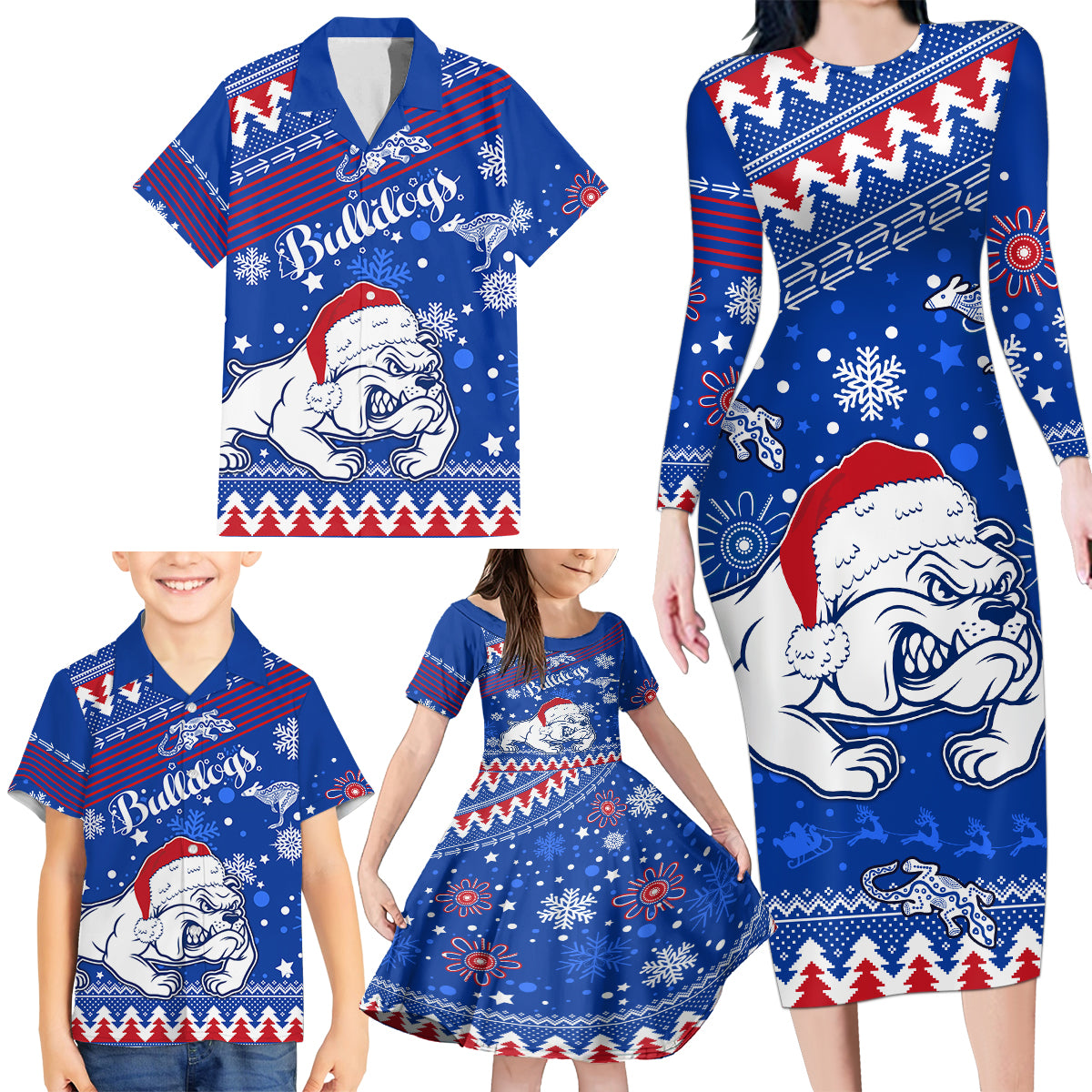 bulldogs-football-family-matching-long-sleeve-bodycon-dress-and-hawaiian-shirt-christmas-vibe-2023