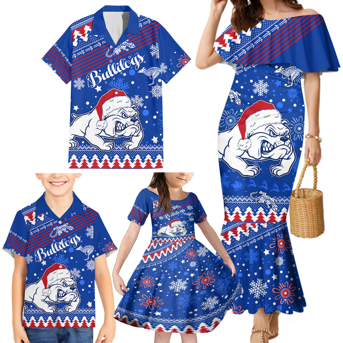 bulldogs-football-family-matching-mermaid-dress-and-hawaiian-shirt-christmas-vibe-2023