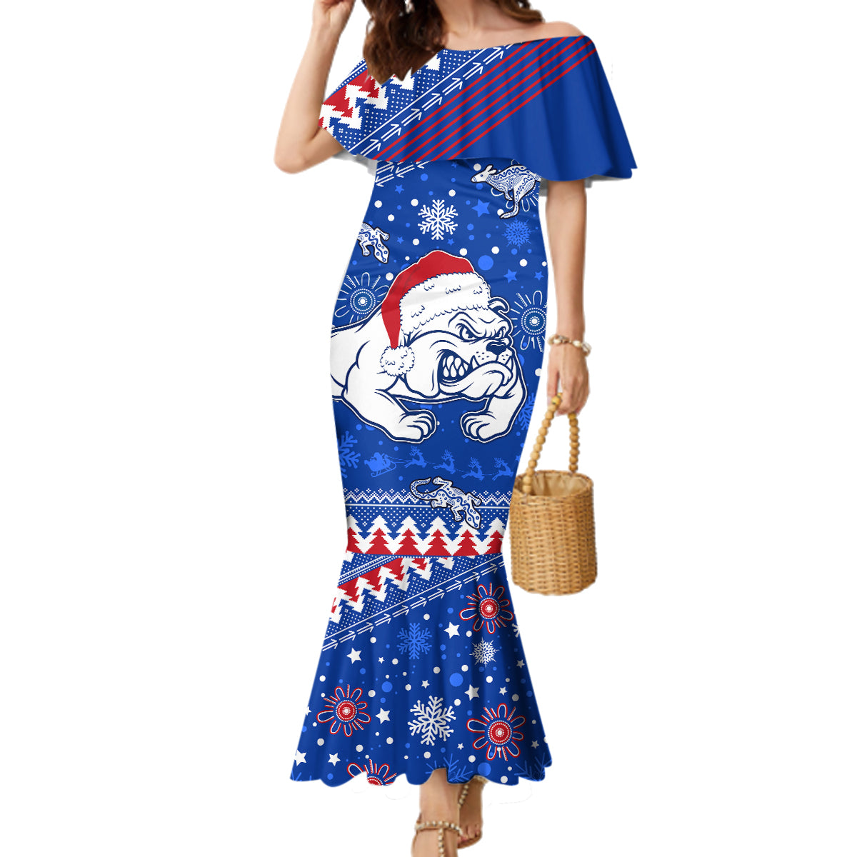 bulldogs-football-family-matching-mermaid-dress-and-hawaiian-shirt-christmas-vibe-2023