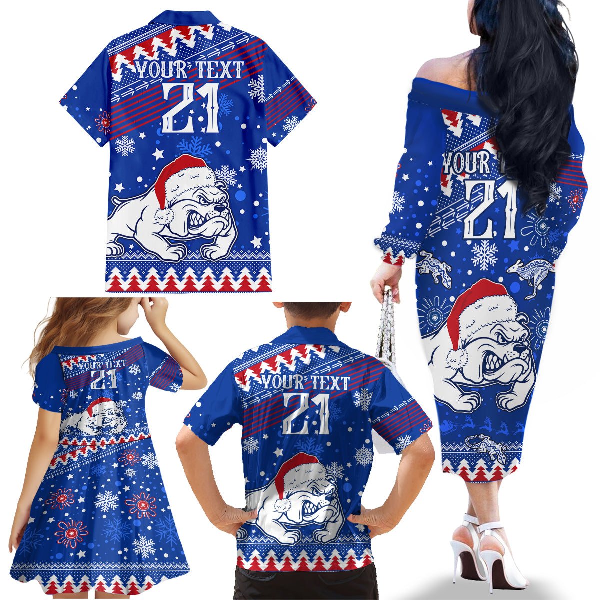 bulldogs-football-family-matching-off-shoulder-long-sleeve-dress-and-hawaiian-shirt-christmas-vibe-2023