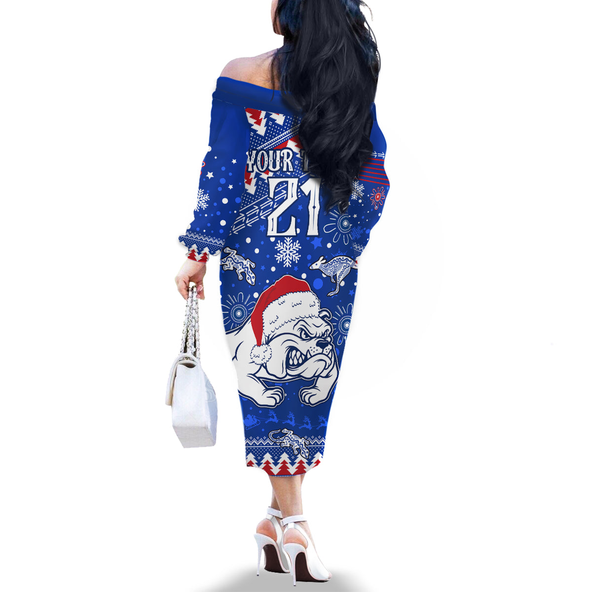 bulldogs-football-family-matching-off-shoulder-long-sleeve-dress-and-hawaiian-shirt-christmas-vibe-2023