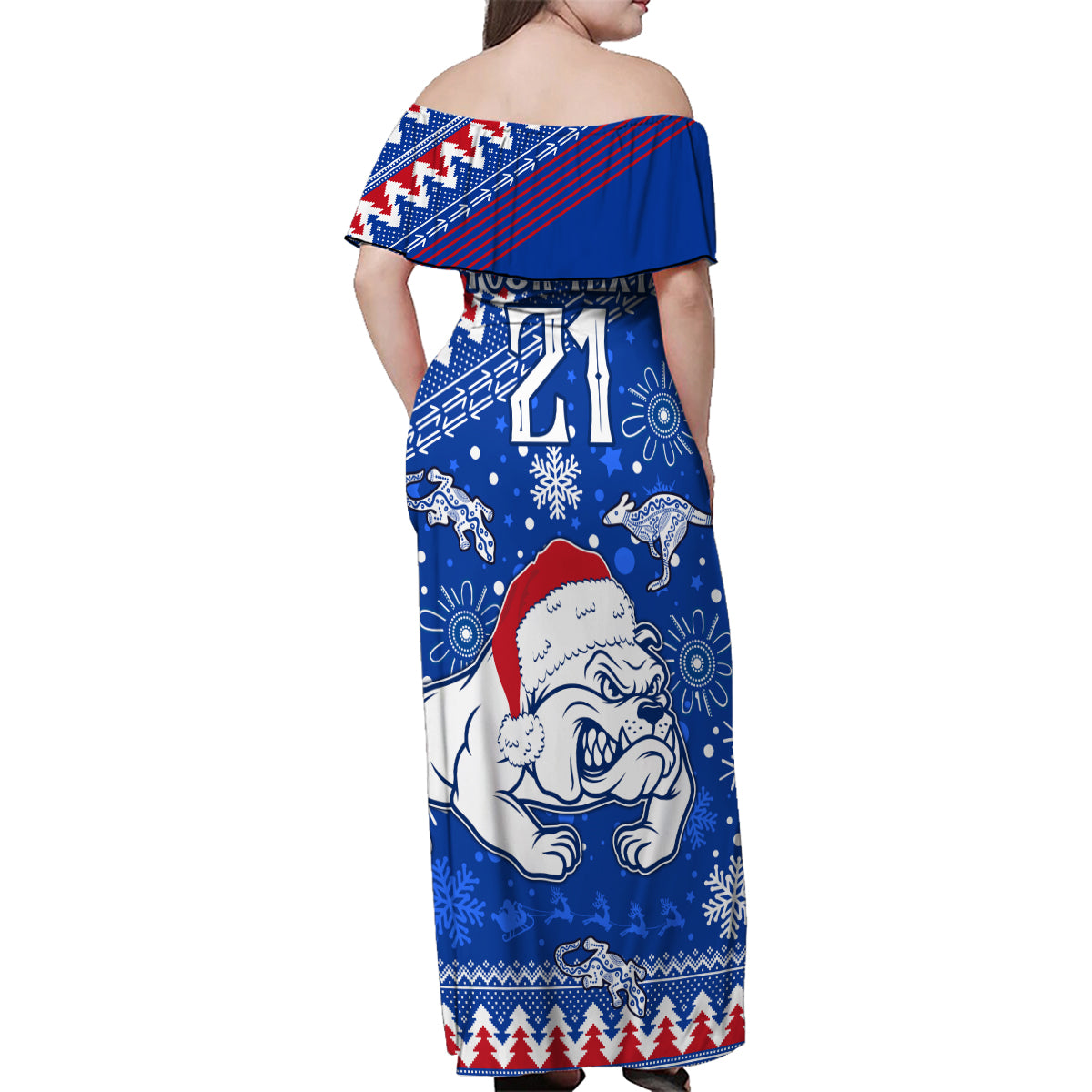 bulldogs-football-family-matching-off-shoulder-maxi-dress-and-hawaiian-shirt-christmas-vibe-2023