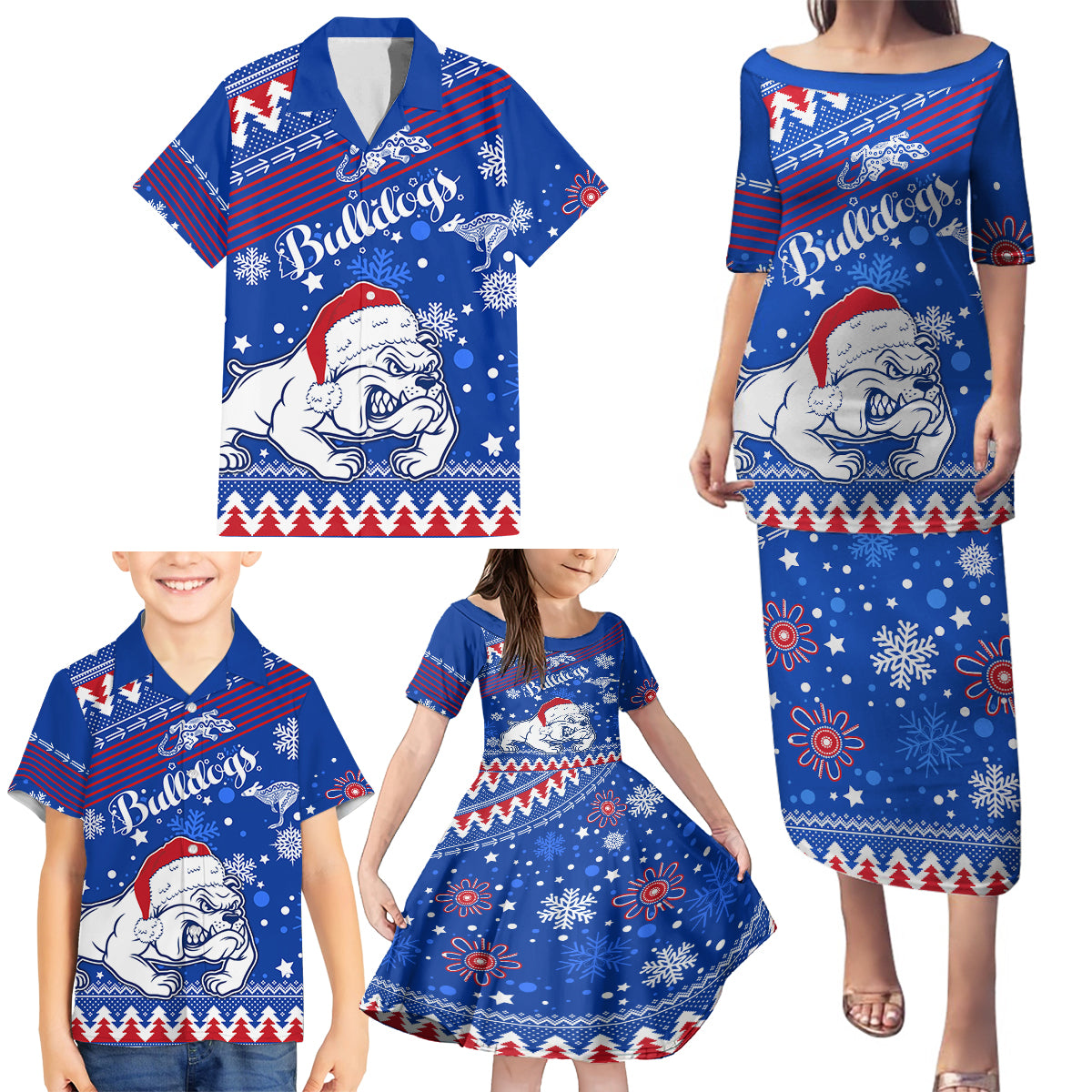 bulldogs-football-family-matching-puletasi-dress-and-hawaiian-shirt-christmas-vibe-2023