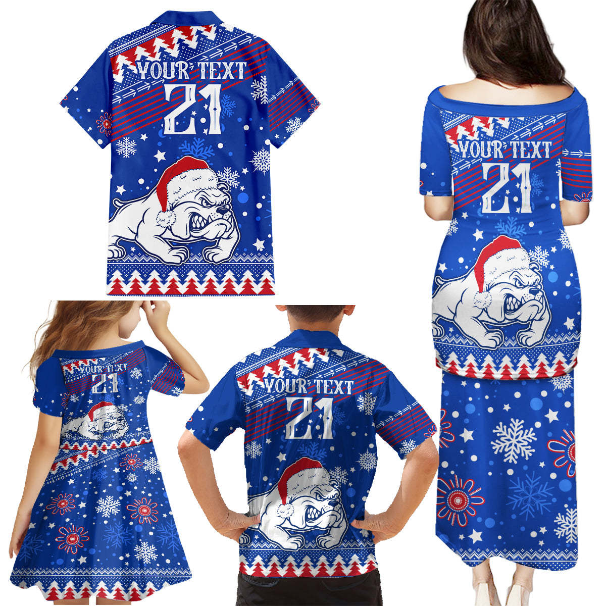 bulldogs-football-family-matching-puletasi-dress-and-hawaiian-shirt-christmas-vibe-2023