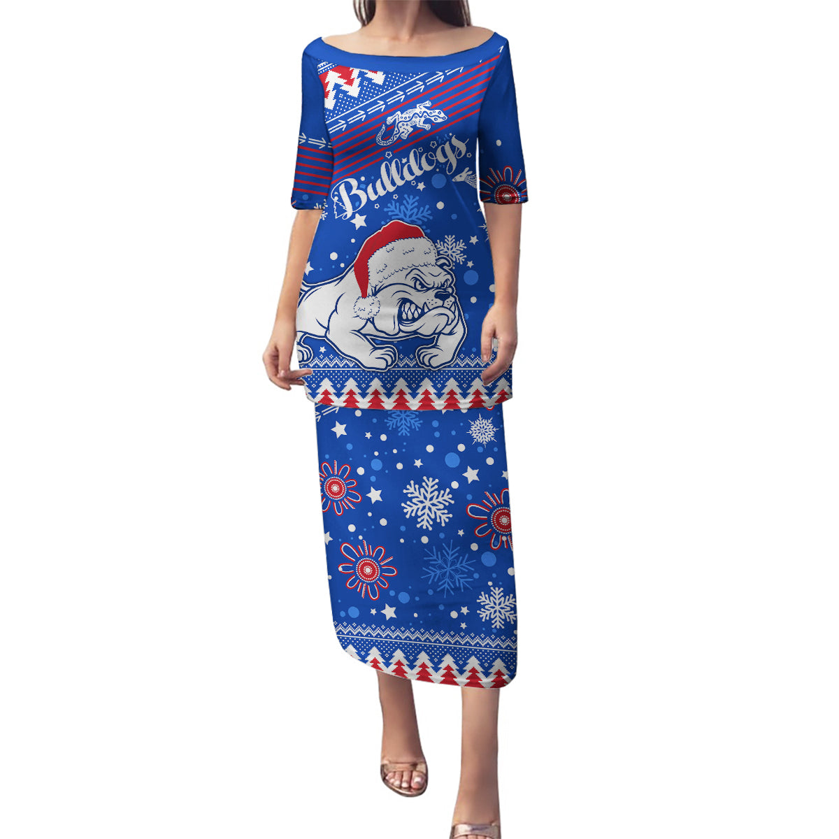 bulldogs-football-family-matching-puletasi-dress-and-hawaiian-shirt-christmas-vibe-2023