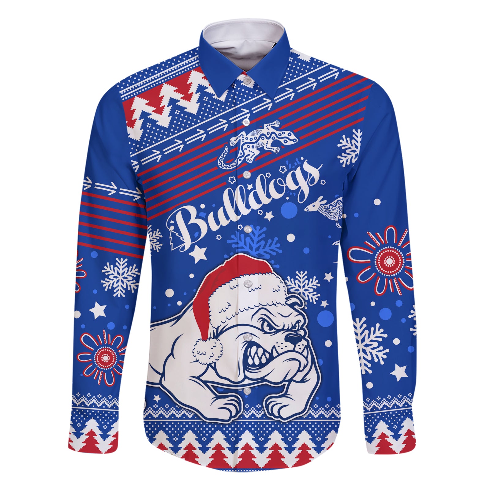 bulldogs-football-family-matching-short-sleeve-bodycon-dress-and-hawaiian-shirt-christmas-vibe-2023