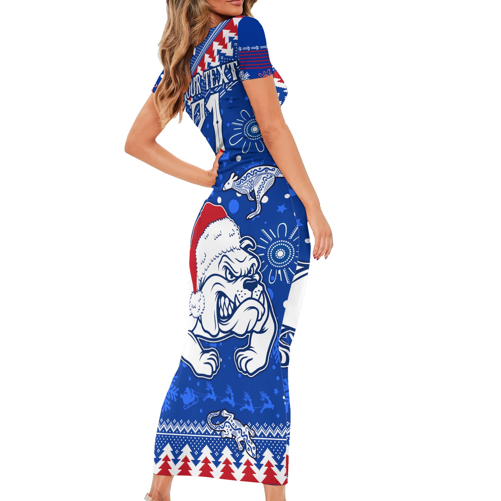 bulldogs-football-family-matching-short-sleeve-bodycon-dress-and-hawaiian-shirt-christmas-vibe-2023