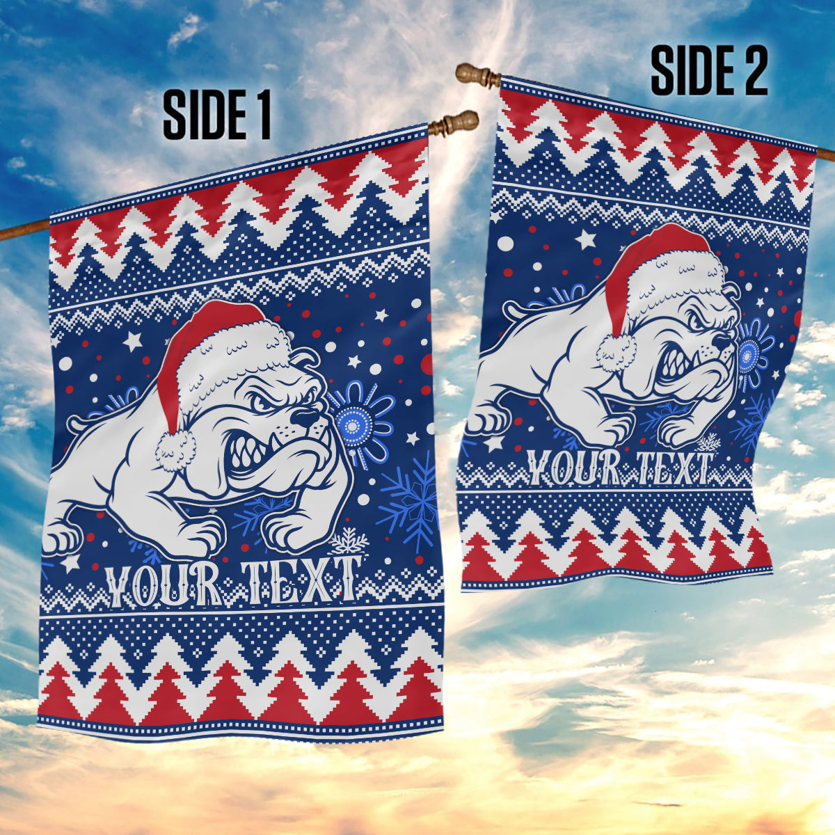 Bulldogs Football Garden Flag Christmas Vibe 2023 - Vibe Hoodie Shop