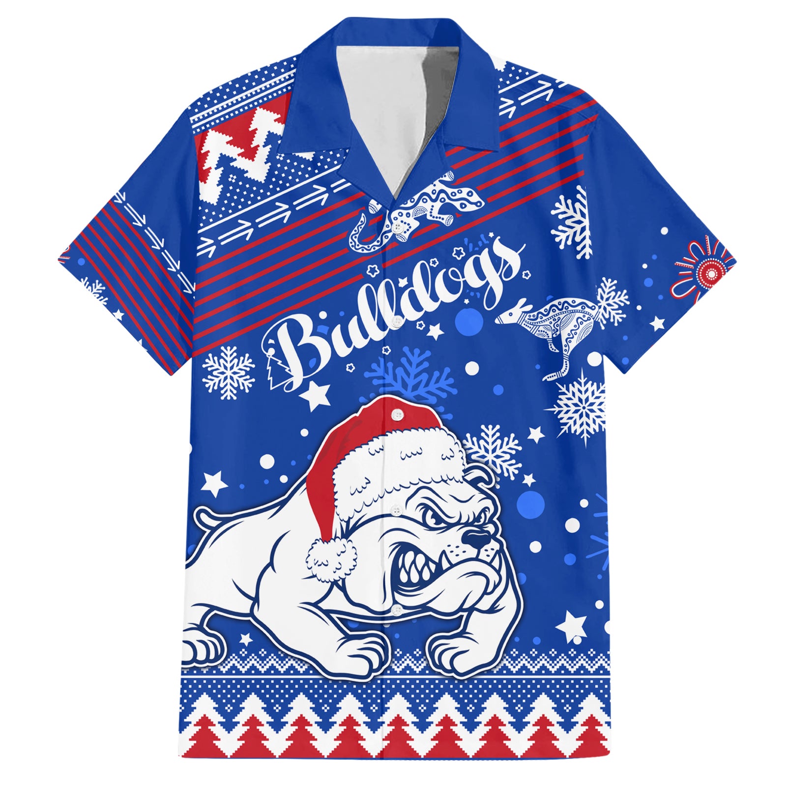 Bulldogs Football Hawaiian Shirt Christmas Vibe 2023 - Vibe Hoodie Shop