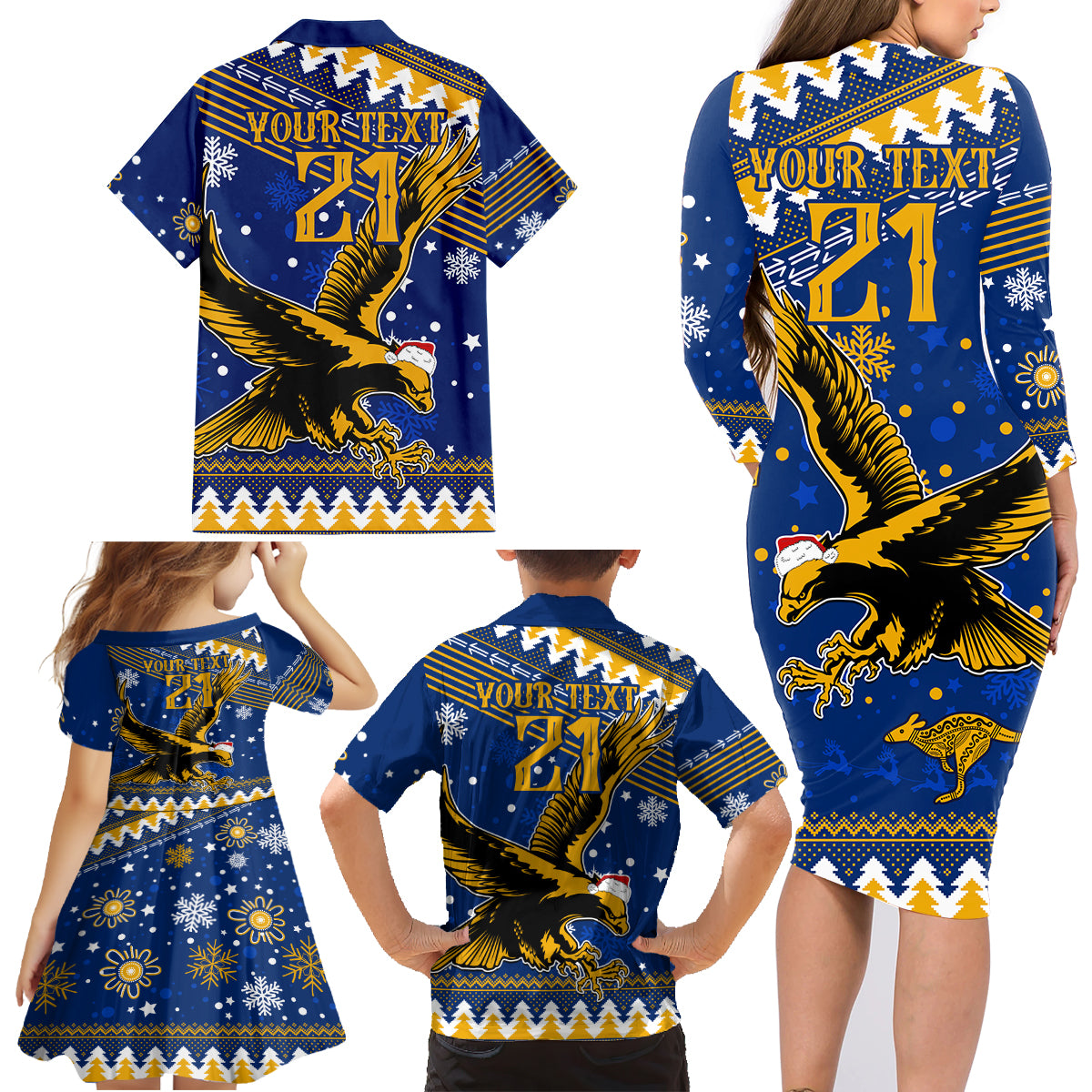 custom-eagles-football-family-matching-long-sleeve-bodycon-dress-and-hawaiian-shirt-christmas-vibe-2023