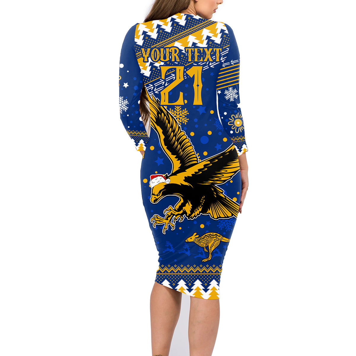 custom-eagles-football-family-matching-long-sleeve-bodycon-dress-and-hawaiian-shirt-christmas-vibe-2023