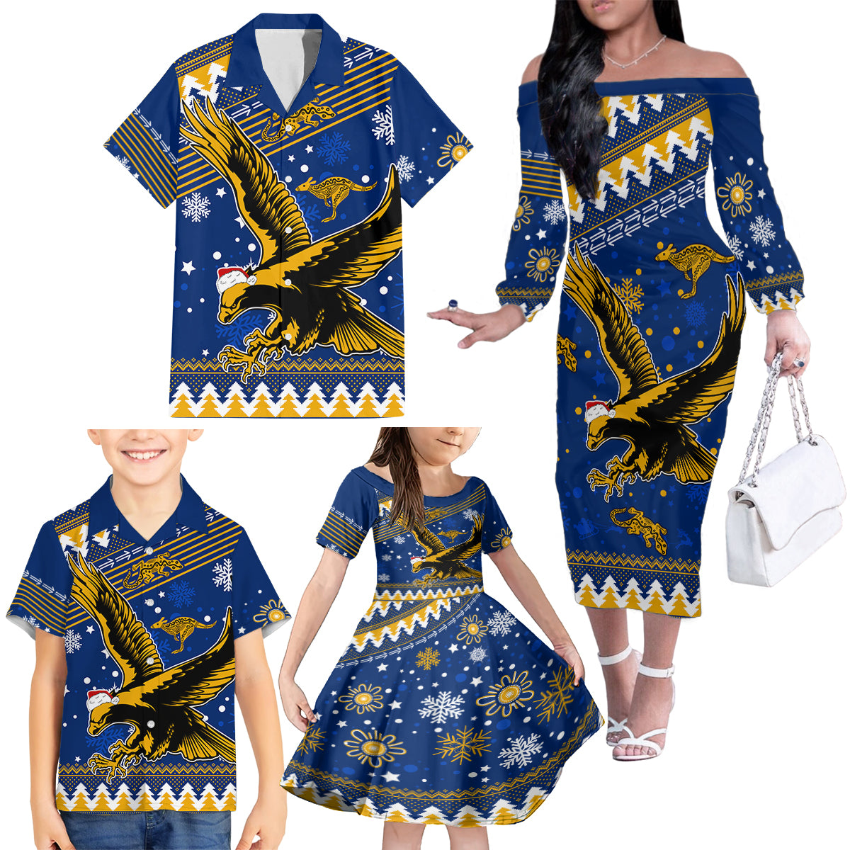 custom-eagles-football-family-matching-off-shoulder-long-sleeve-dress-and-hawaiian-shirt-christmas-vibe-2023