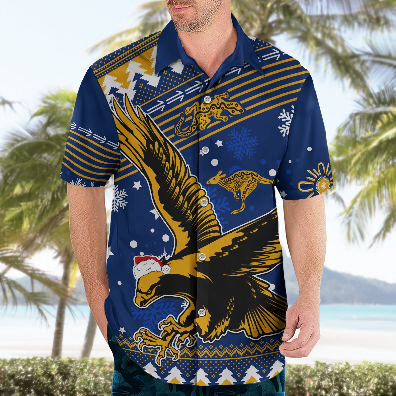 Custom Eagles Football Hawaiian Shirt Christmas Vibe 2023 - Vibe Hoodie Shop