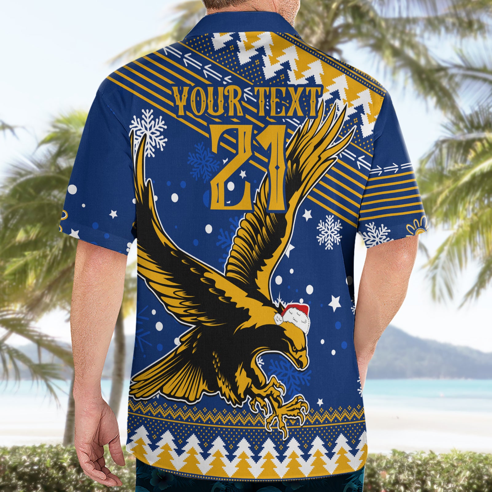 Custom Eagles Football Hawaiian Shirt Christmas Vibe 2023 - Vibe Hoodie Shop