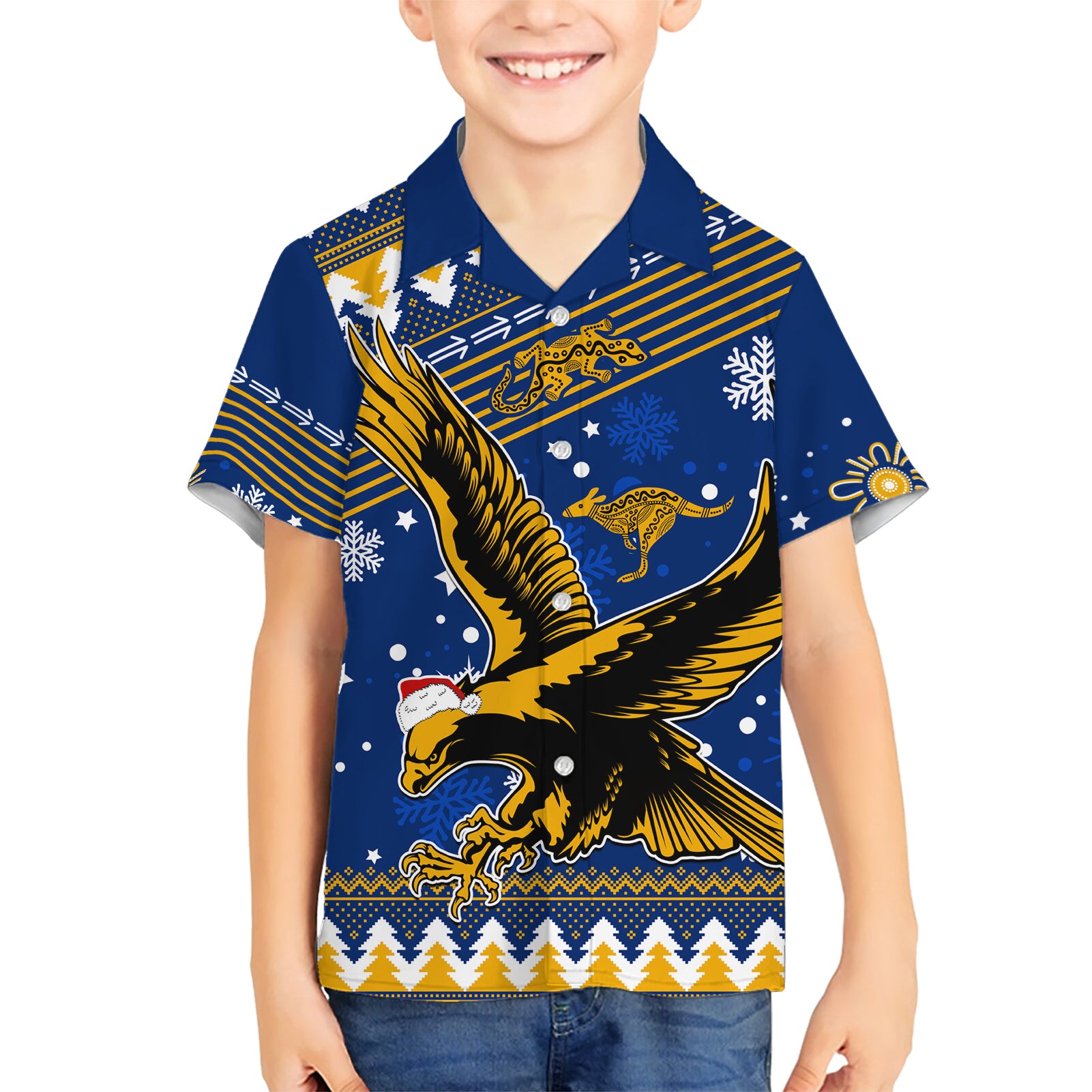 Custom Eagles Football Hawaiian Shirt Christmas Vibe 2023 - Vibe Hoodie Shop