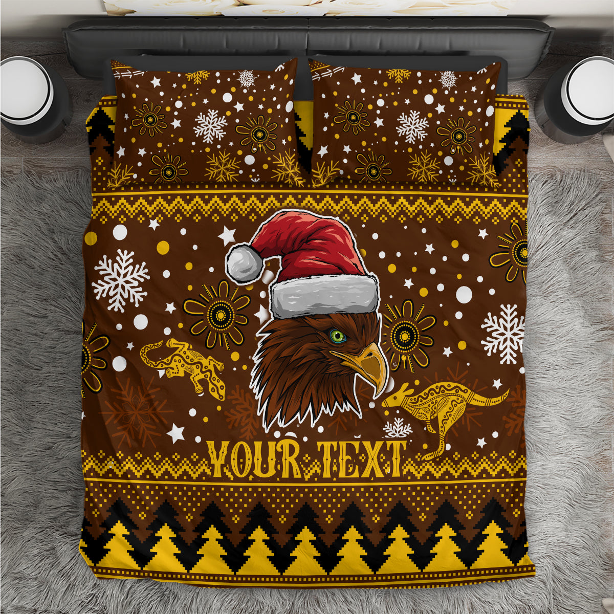 Hawks Football Bedding Set Spectemur Agendo Christmas Vibe 2023 - Vibe Hoodie Shop