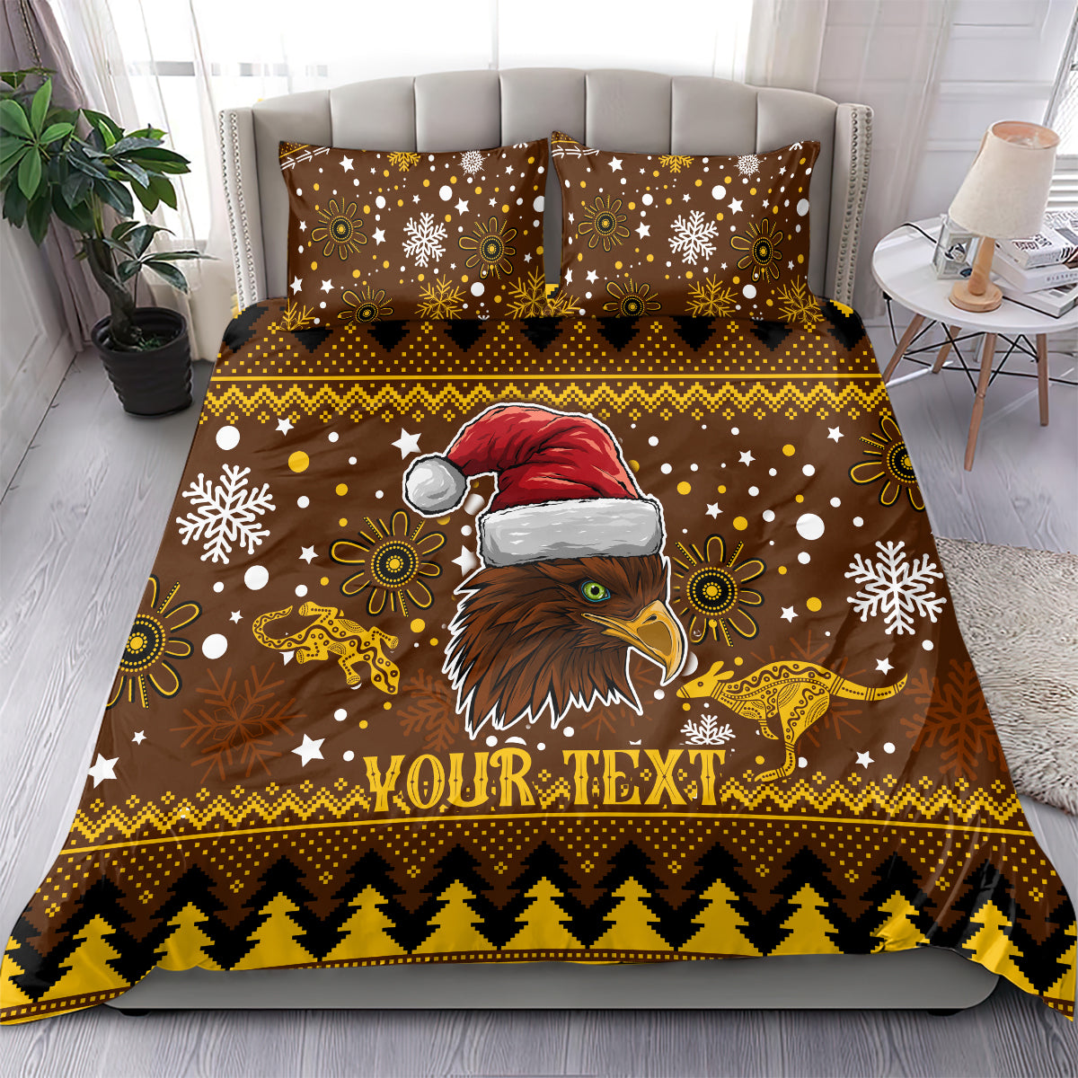 Hawks Football Bedding Set Spectemur Agendo Christmas Vibe 2023 - Vibe Hoodie Shop