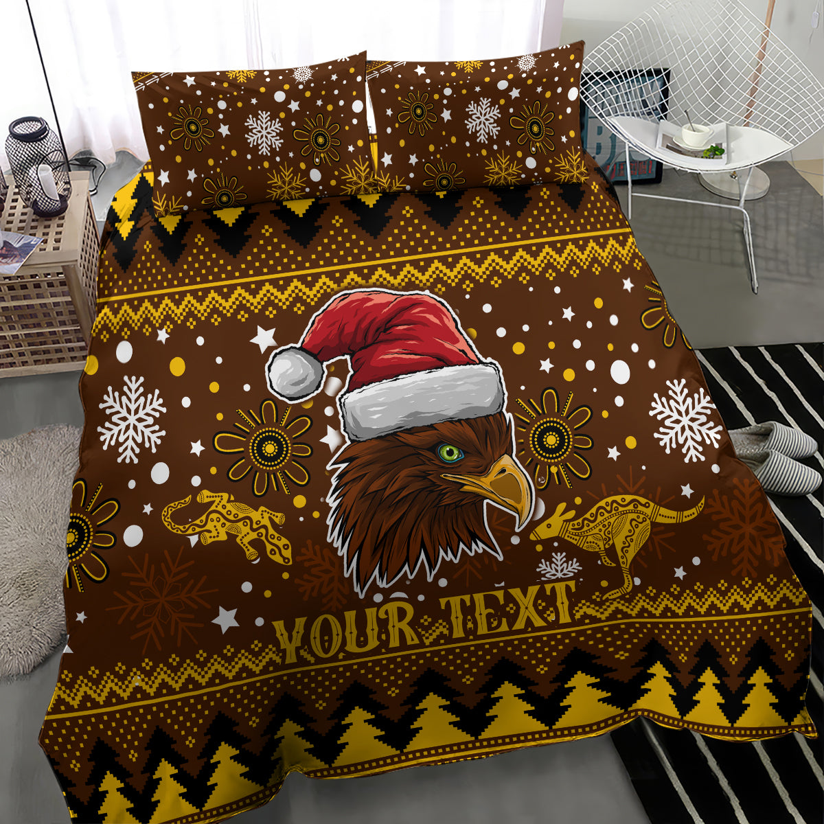 Hawks Football Bedding Set Spectemur Agendo Christmas Vibe 2023 - Vibe Hoodie Shop