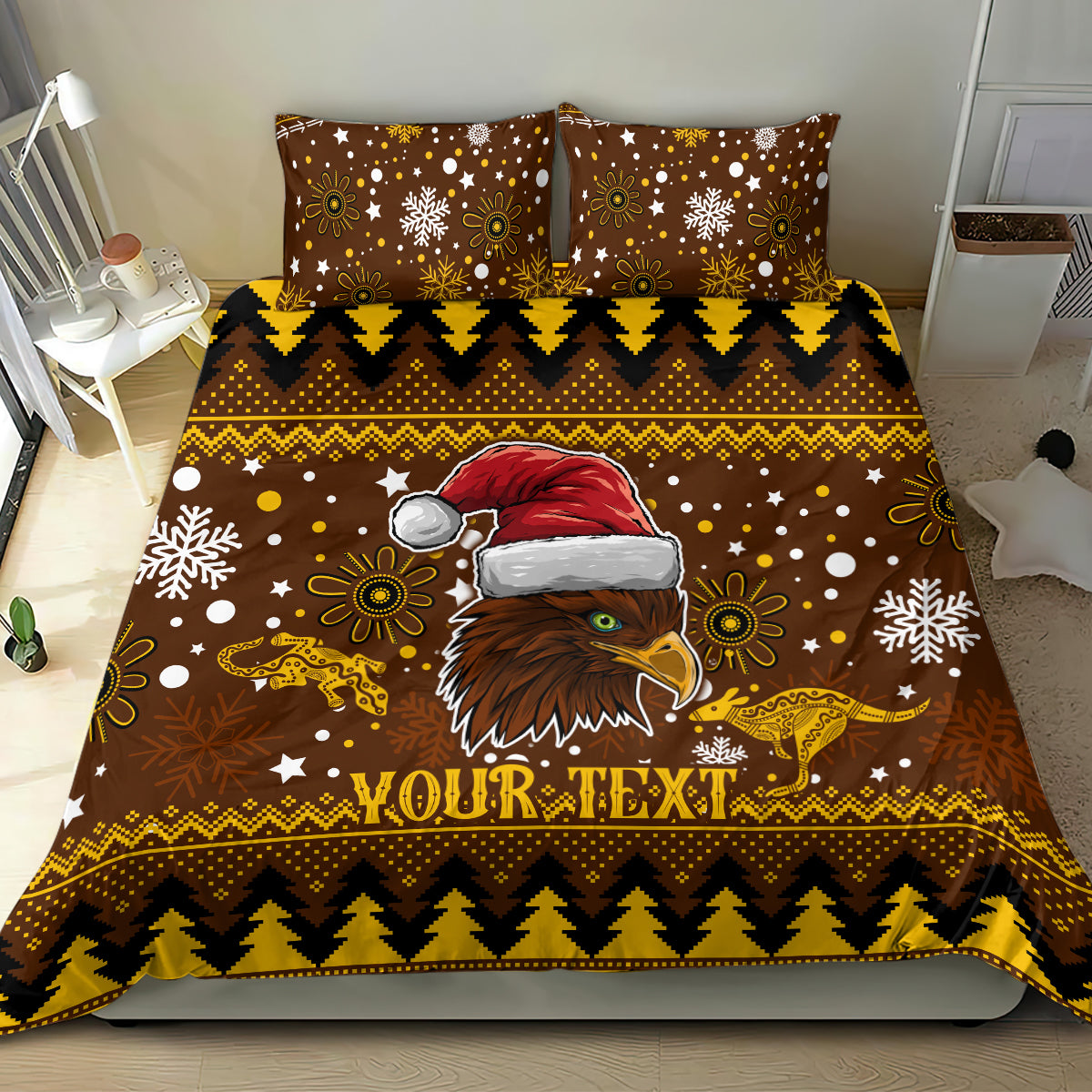 Hawks Football Bedding Set Spectemur Agendo Christmas Vibe 2023 - Vibe Hoodie Shop