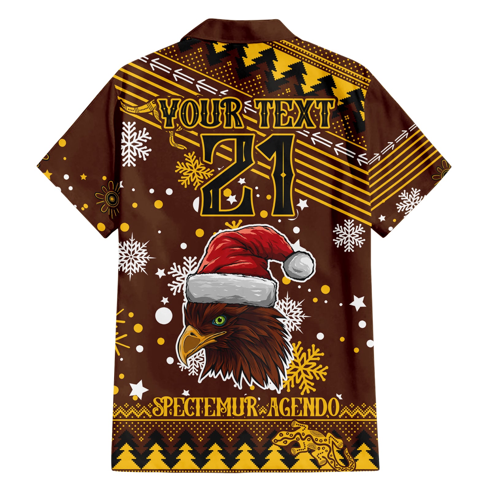 Custom Hawks Football Hawaiian Shirt Spectemur Agendo Christmas Vibe 2023 - Vibe Hoodie Shop