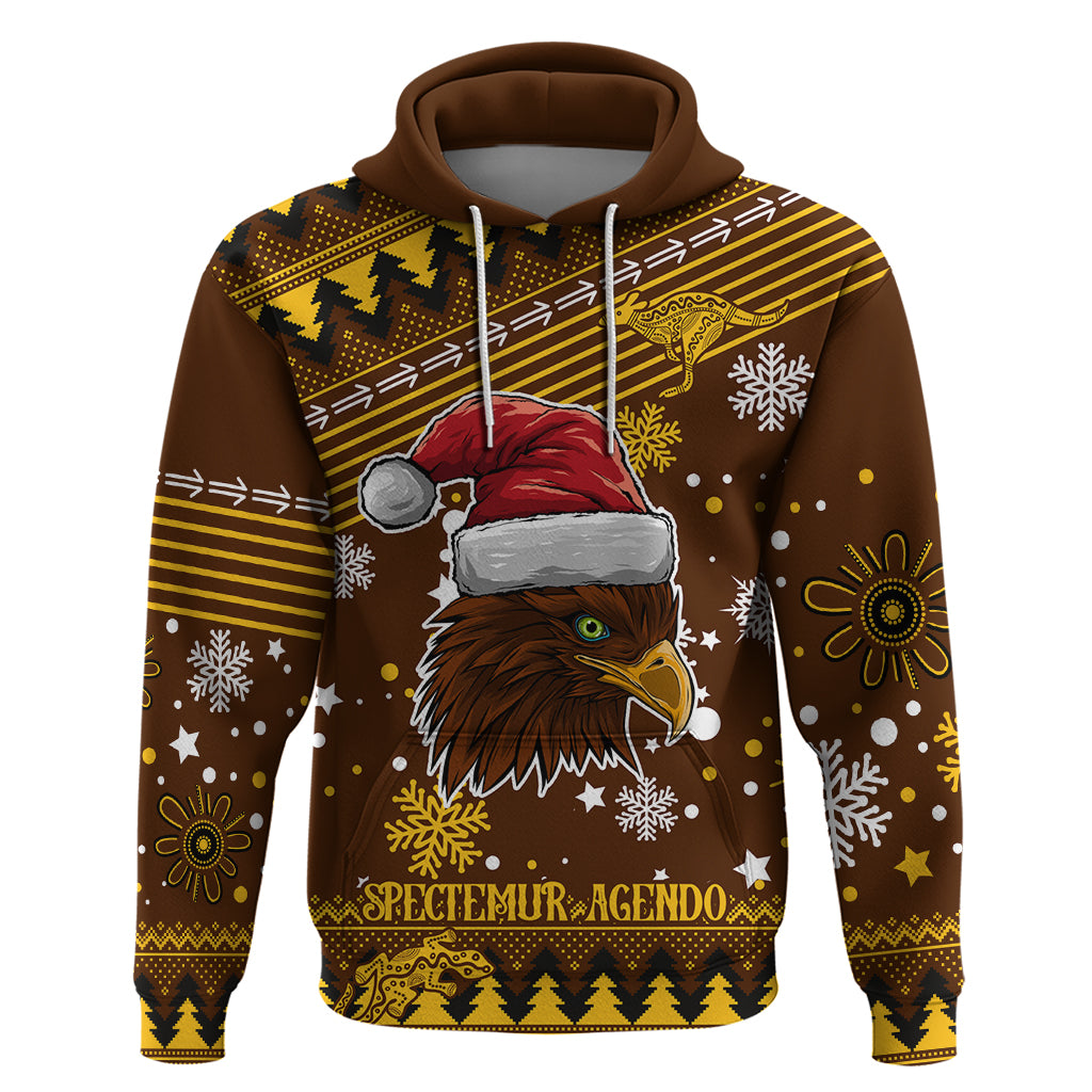 Custom Hawks Football Hoodie Spectemur Agendo Christmas Vibe 2023 LT9 - Vibe Hoodie Shop