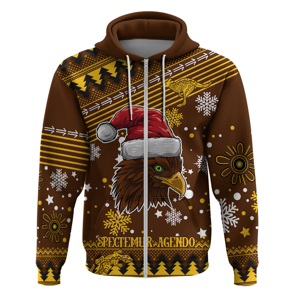 Custom Hawks Football Hoodie Spectemur Agendo Christmas Vibe 2023 LT9 - Vibe Hoodie Shop