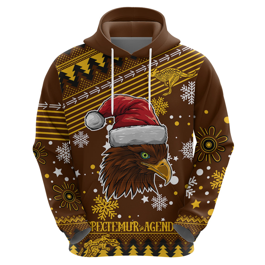 Custom Hawks Football Hoodie Spectemur Agendo Christmas Vibe 2023 LT9 - Vibe Hoodie Shop