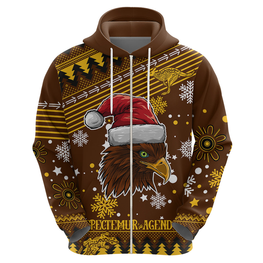 Custom Hawks Football Hoodie Spectemur Agendo Christmas Vibe 2023 LT9 - Vibe Hoodie Shop