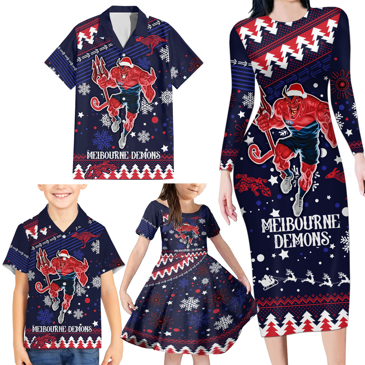 custom-melbourne-demons-football-family-matching-long-sleeve-bodycon-dress-and-hawaiian-shirt-narrm-christmas-vibe-2023