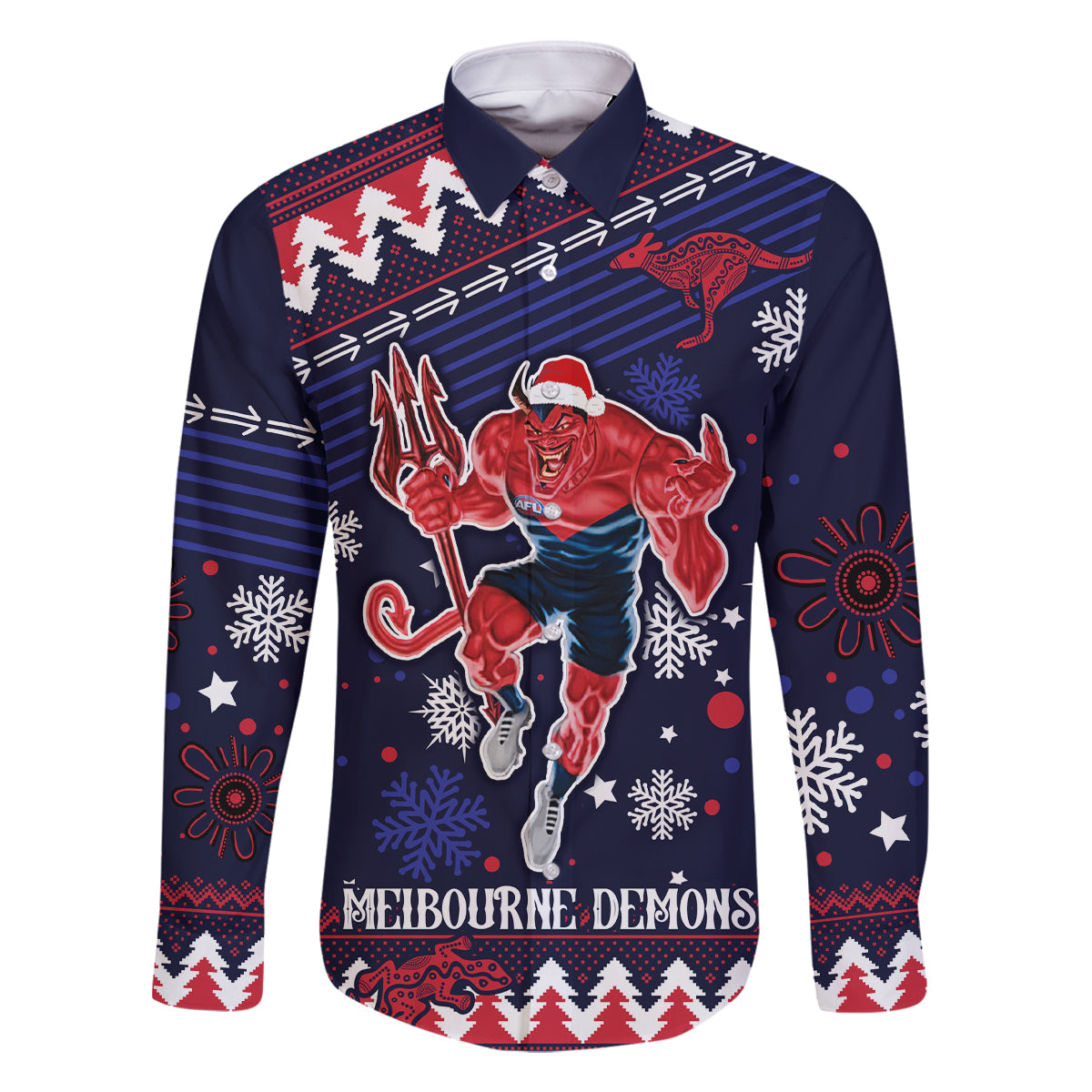 custom-melbourne-demons-football-family-matching-long-sleeve-bodycon-dress-and-hawaiian-shirt-narrm-christmas-vibe-2023