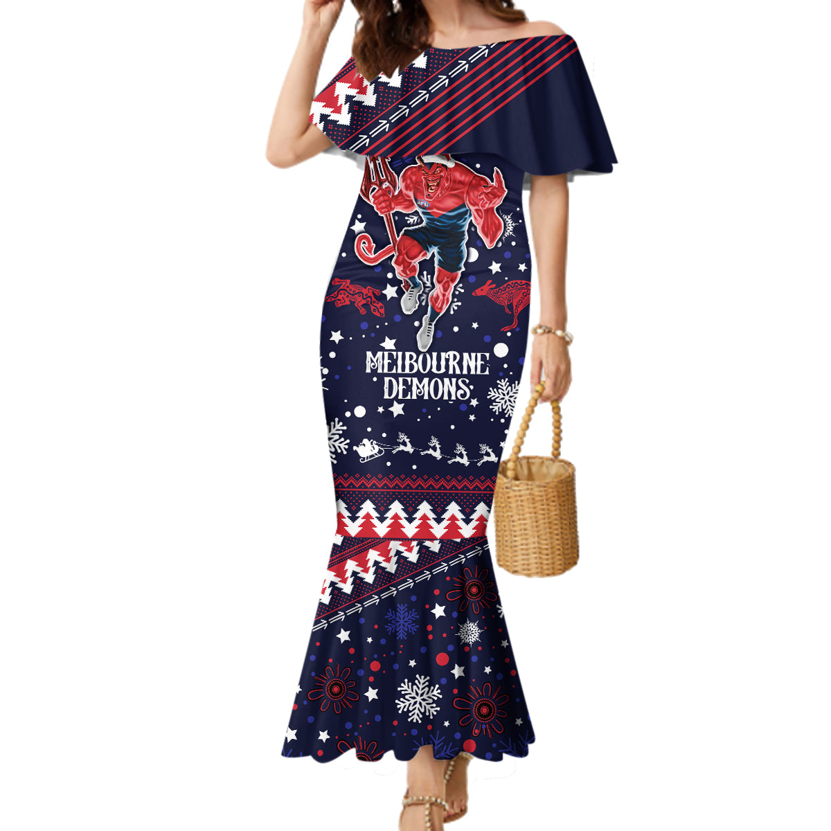 custom-melbourne-demons-football-family-matching-mermaid-dress-and-hawaiian-shirt-narrm-christmas-vibe-2023