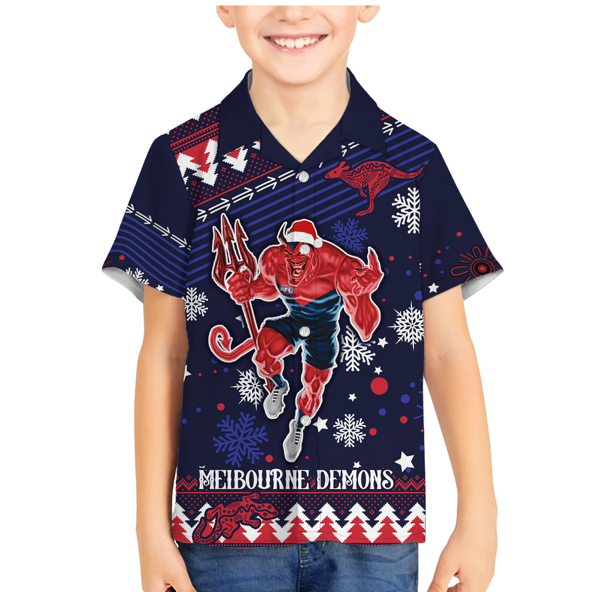 custom-melbourne-demons-football-family-matching-mermaid-dress-and-hawaiian-shirt-narrm-christmas-vibe-2023